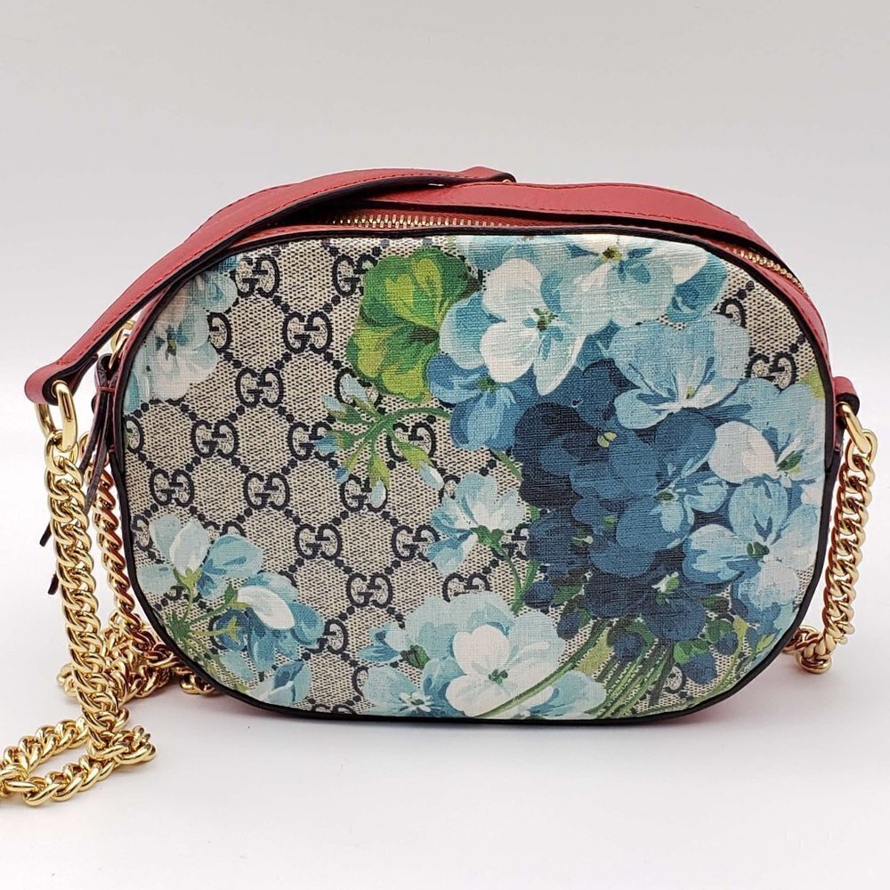 Authentic Gucci GG Supreme Blooms Small Crossbody Bag Floral Canvas